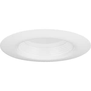Intrinsic 5 in./6 in. LED Satin White Round Baffle Recessed Downlight Trim 5CCT