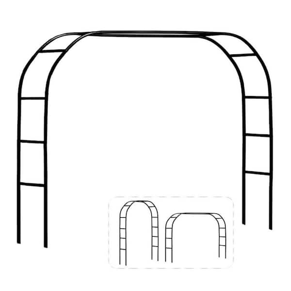 Unbranded 94.8 in. x 55.2 in. Metal Pergola Arbor, Assemble Freely 2-Sizes