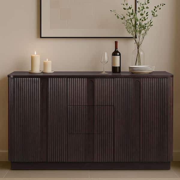 Teamson Home Potomac 55 in. W Espresso Wood Buffet Sideboard with
