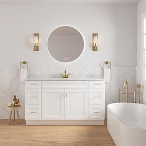 Easy-DIY Combo Bases - 2-Drawer Stack 60 in. W x 21 in. D x 34.5 in. H Bath Vanity Cabinet without Top in Shaker White