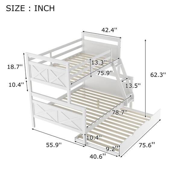 twin over full bunk bed measurements