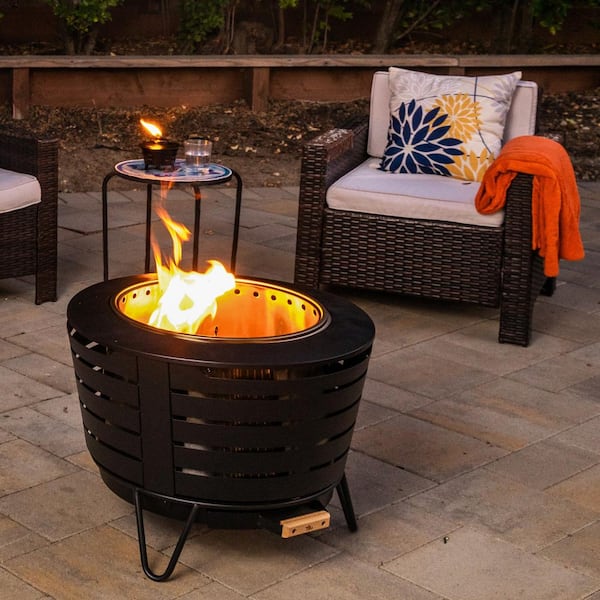TIKI 5.50 in. Mini Pit Table Torch Metal Black 1123119 - The Home