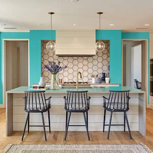 1 gal. #MQ4-21 Caicos Turquoise Semi-Gloss Interior Paint