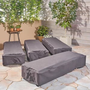 Shield Gray Fabric Chaise Lounge Cover (Set of 4)
