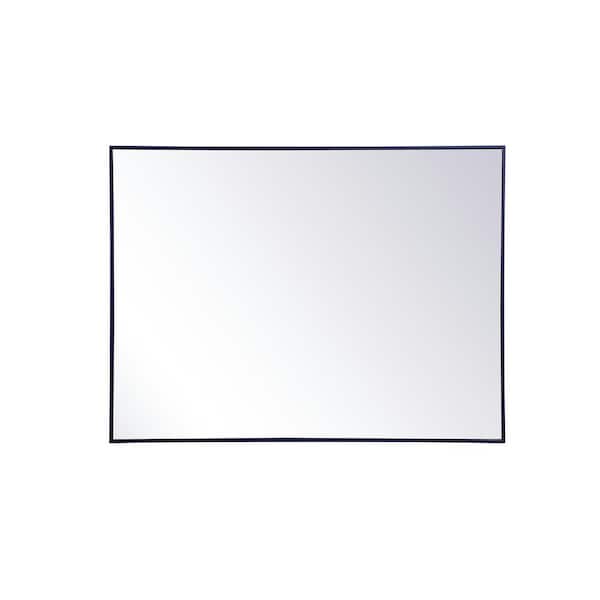 Unbranded Large Rectangle Blue Modern Mirror (48 in. H x 36 in. W)