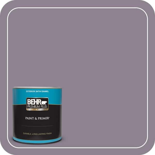 BEHR PREMIUM PLUS 1 qt. #670F-5 Gothic Amethyst Satin Enamel Exterior Paint & Primer
