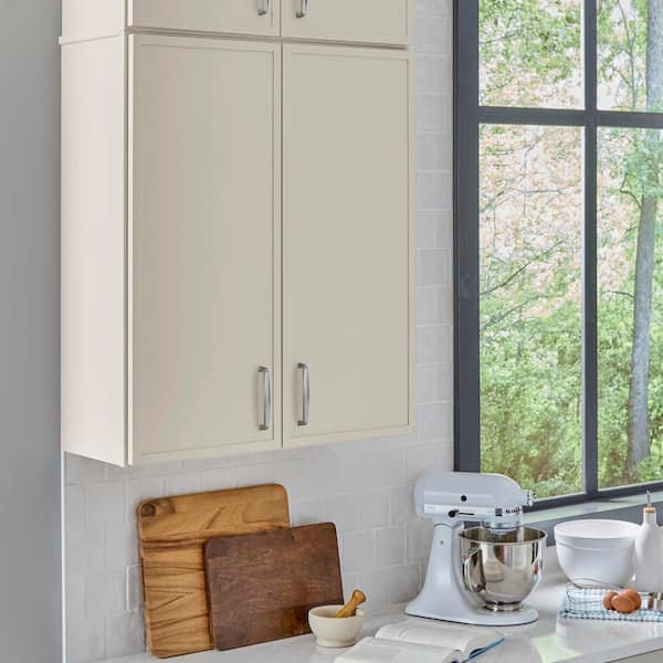 Leyton 36 in. W x 12 in. D x 42 in. H Ready to Assemble Plywood Slim Shaker Wall Kitchen Cabinet in Antique White