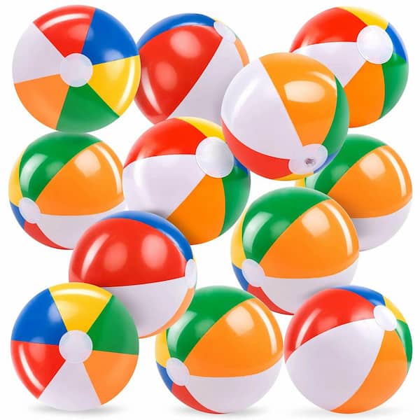 12 Pack 12 in. Inflatable Beach Balls