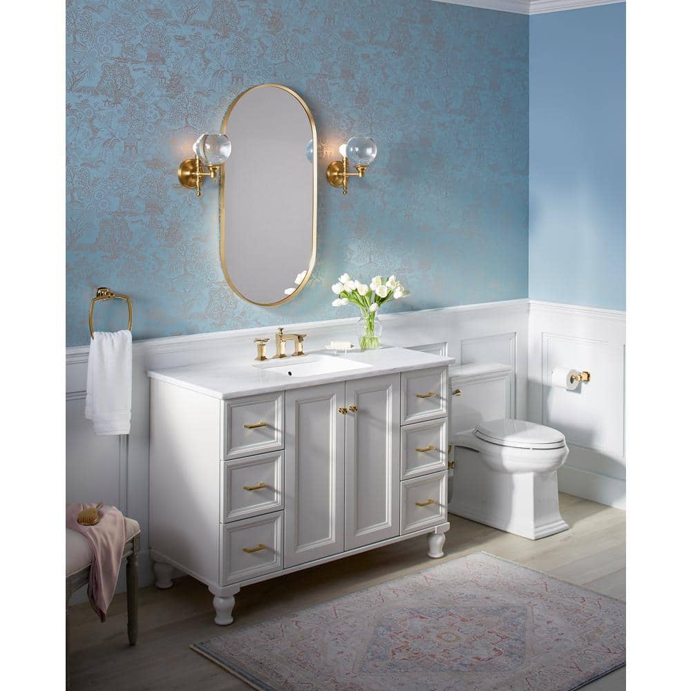 Essential Elegance 40" x 20" Brushed Gold Metal Framed Vanity Mirror
