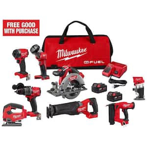 M18 FUEL 18-Volt Lithium-Ion Brushless Cordless Combo Kit (5-Tool) with Compact Router, Jig Saw and 18-Gauge Brad Nailer
