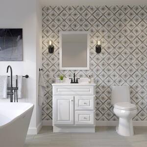Hampton 30 in. W x 21 in. D x 33.5 in. H Bathroom Vanity Cabinet without Top in White