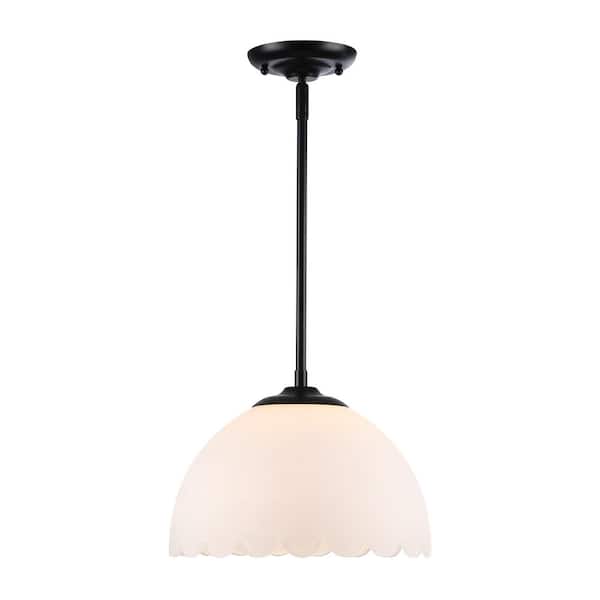 Golden Lighting Dorinda 100-Watt 1-Light Matte Black Shaded