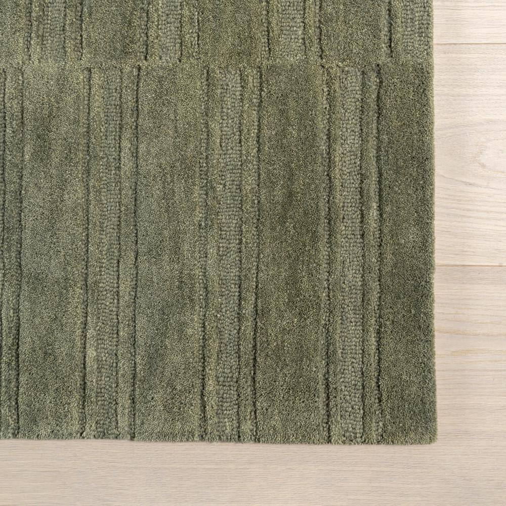 Olive Green Handmade Wool Tufted 6' x 9' Area Rug