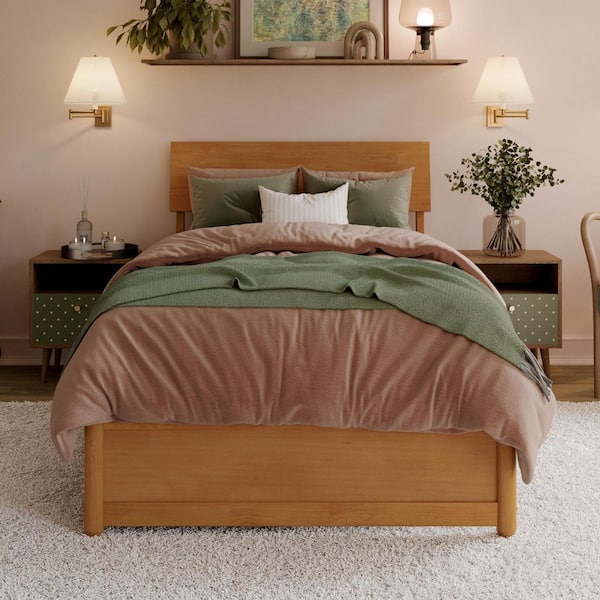 AFI Norla Light Toffee Natural Bronze Wood Frame Twin XL Platform
