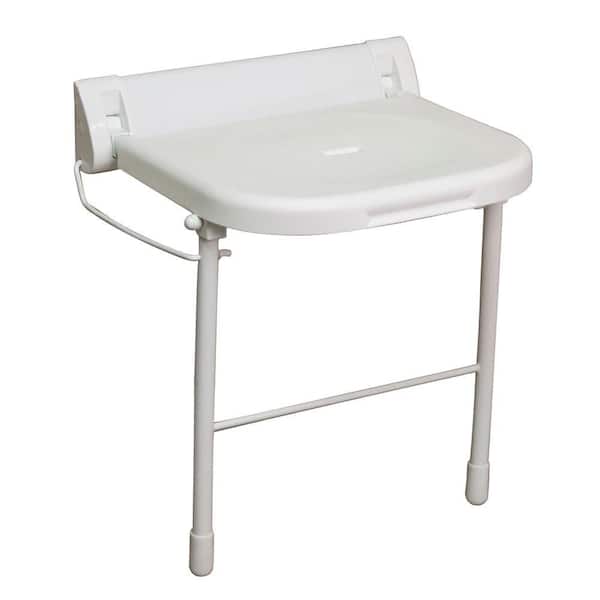 Folding Shower Seat Bench,Wall Mount Foldable Shower Chair for Seniors Wood Bathroom Safety Shower Stool with Support Legs 