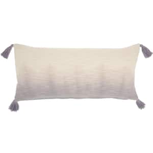 Lifestyles Gray Stripes & Plaids 14 in. x 30 in. Rectangle Throw Pillow
