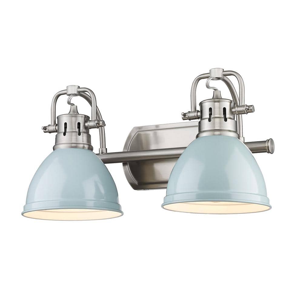 Duncan 8.5 in. 2-Light Pewter Vanity Light with Seafoam Shades price history on PriceWatchPro