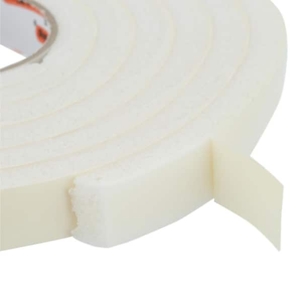 3 Rolls 0.4 inch x 33 Feet PE White 2 Sided Tape Foam Tape