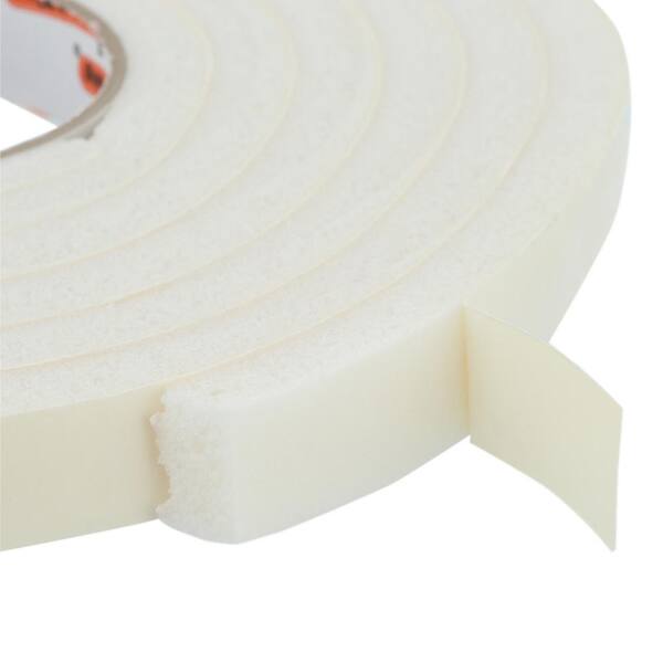 Frost King L342H White Foam Weather Stripping Tape – 3/4" X 1/4" X 17ft Adhesive Foam Seal