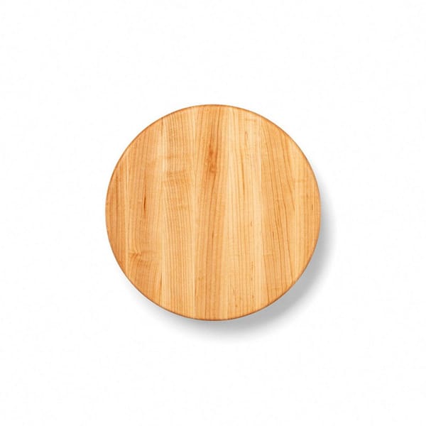 12 in. x 12 in. Round Wooden Edge Grain Cutting Board
