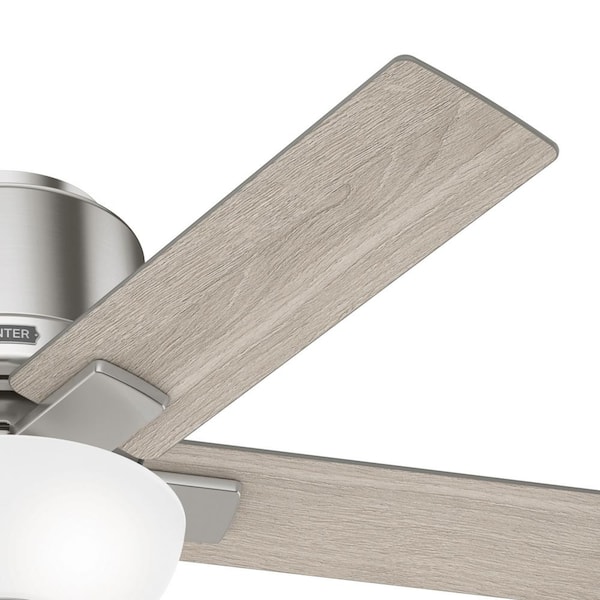 Hunter - Fitzgerald 44 in. Indoor Brushed Nickel Ceiling Fan with Light Kit Included