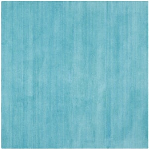 Himalaya Turquoise 8 ft. x 8 ft. Square Solid Area Rug