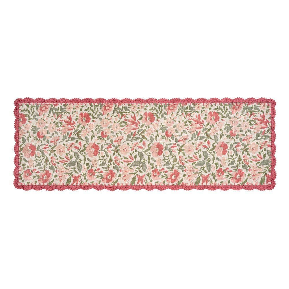 Laura Ashley Sherston 1.7 ft. x 5 ft. Coral Pink Floral Runner Rug