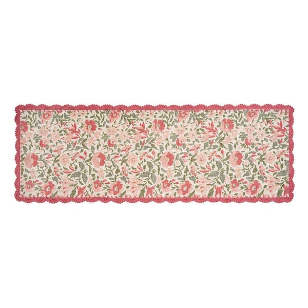 Sherston 1.7 ft. x 5 ft. Coral Pink Floral Runner Rug