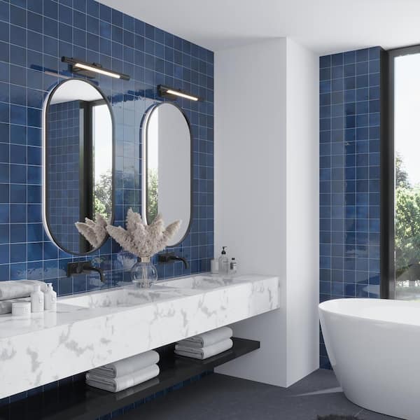 Silken 3.94 in. x 3.94 in. Navy Blue Ceramic Glossy Wall and Floor Tile (40 Cases/215.2 sq. ft./Pallet)