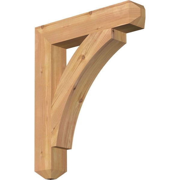Ekena Millwork 3.5 in. x 24 in. x 20 in. Western Red Cedar Thorton Craftsman Smooth Bracket