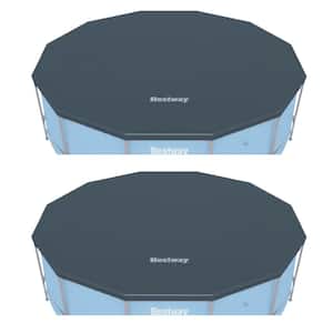 Pro Frame Pools 12 ft. x 12 ft. Round Black Above Ground Pool Leaf Plastic Cover (2-Pack)