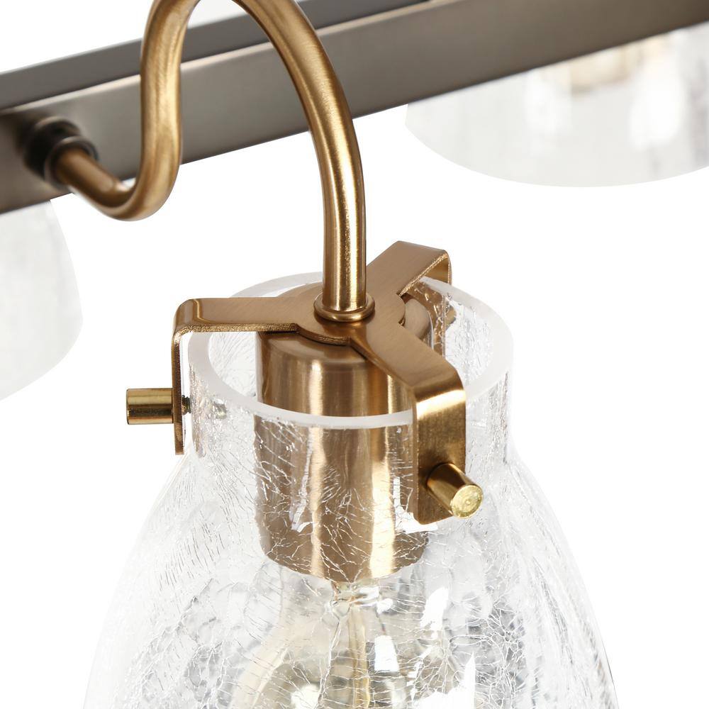 Dawn Industrial 8-Light Matte Black and Brass Kitchen Island Chandelier