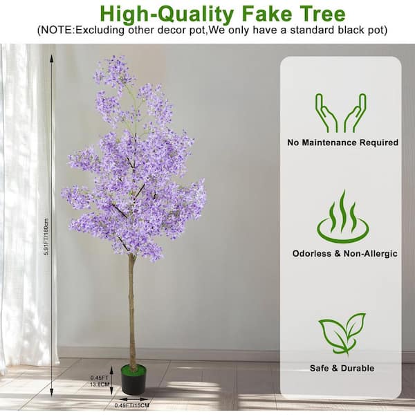 Spring Jasmine Series 6ft Artificial Jasmine Tree in Cement Base