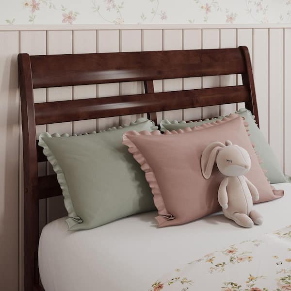 AFI Savannah Walnut Brown Solid Wood Twin Headboard with Attachable Charger