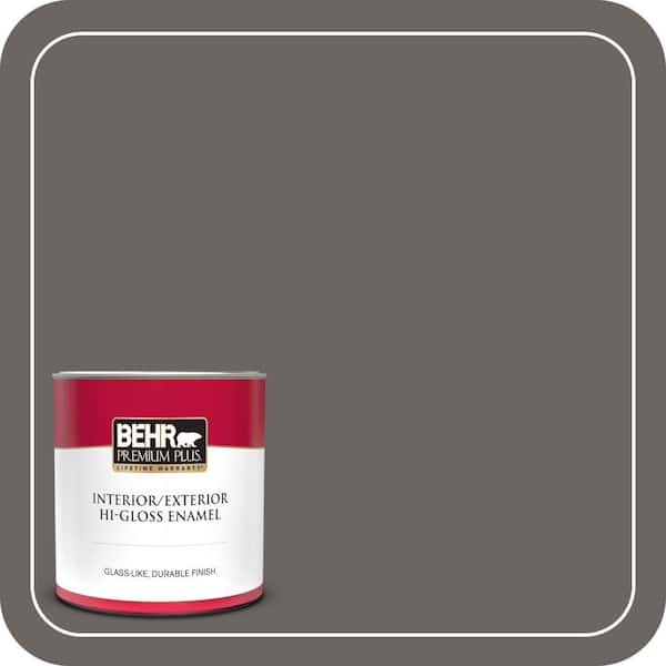 BEHR PREMIUM PLUS 1 qt. #790F-6 Trail Print Hi-Gloss Enamel Interior/Exterior Paint & Primer