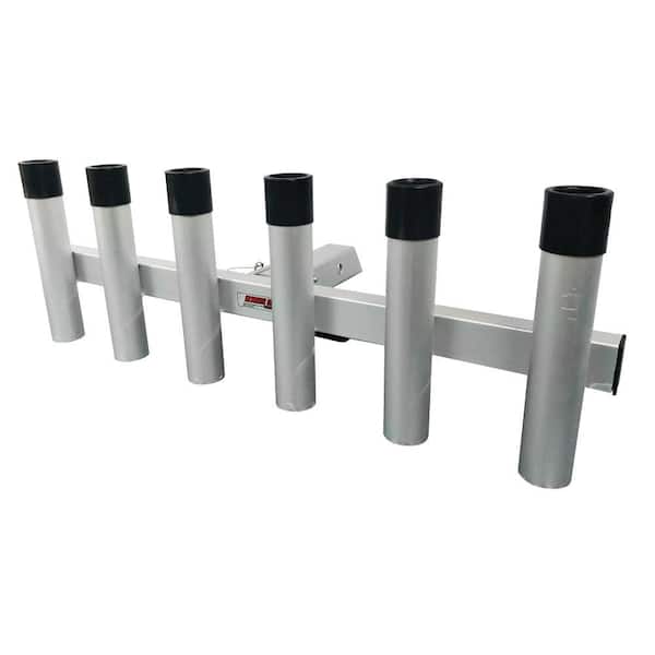 Extreme Max Aluminum Pivoting Fishing Rod Holder for 2 in. Hitch Receivers - 6-Rod Capacity