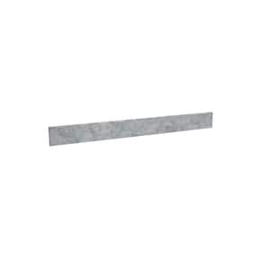 22.6 in. L x 3.5 in. H x 0.9 in. D Stone Bathroom Vanity Backsplash in White and Gray with White Carrara Marble