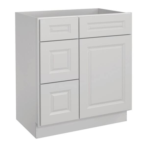 HOMEIBRO 30 in. W x 21 in. D x 34.5 in. H in Dove White Plywood Shaker ...