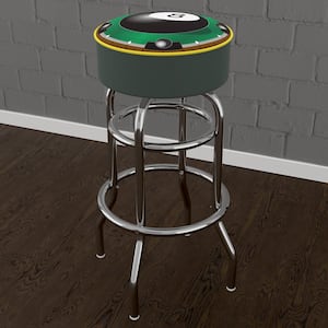 Rack'em 8-Ball 31 in. Yellow Backless Metal Bar Stool with Vinyl Seat