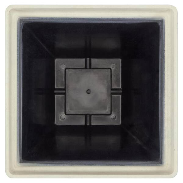 Vigoro 17.7 in. Franklin Large White Resin Square Planter Vigoro 17.7 in. Franklin Large White Resin Square Planter
