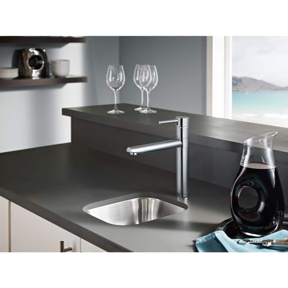 Sleek Modern 11" Stainless Steel Kitchen Faucet with Pull-out Spray