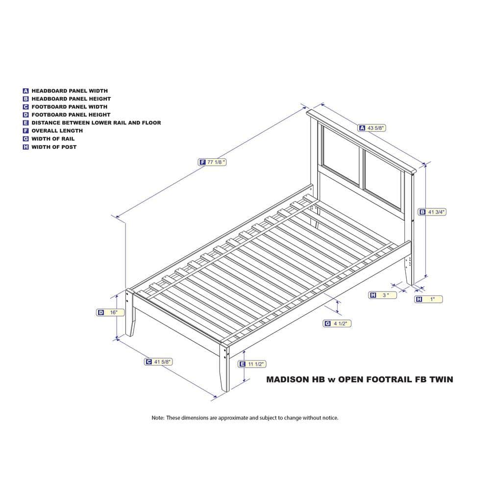 Madison Twin White Solid Wood Platform Bed with Storage Drawer