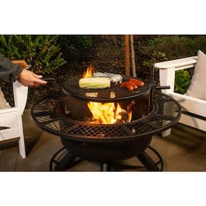 Nightstar 32.7 in. Fire Pit with Grill and Poker