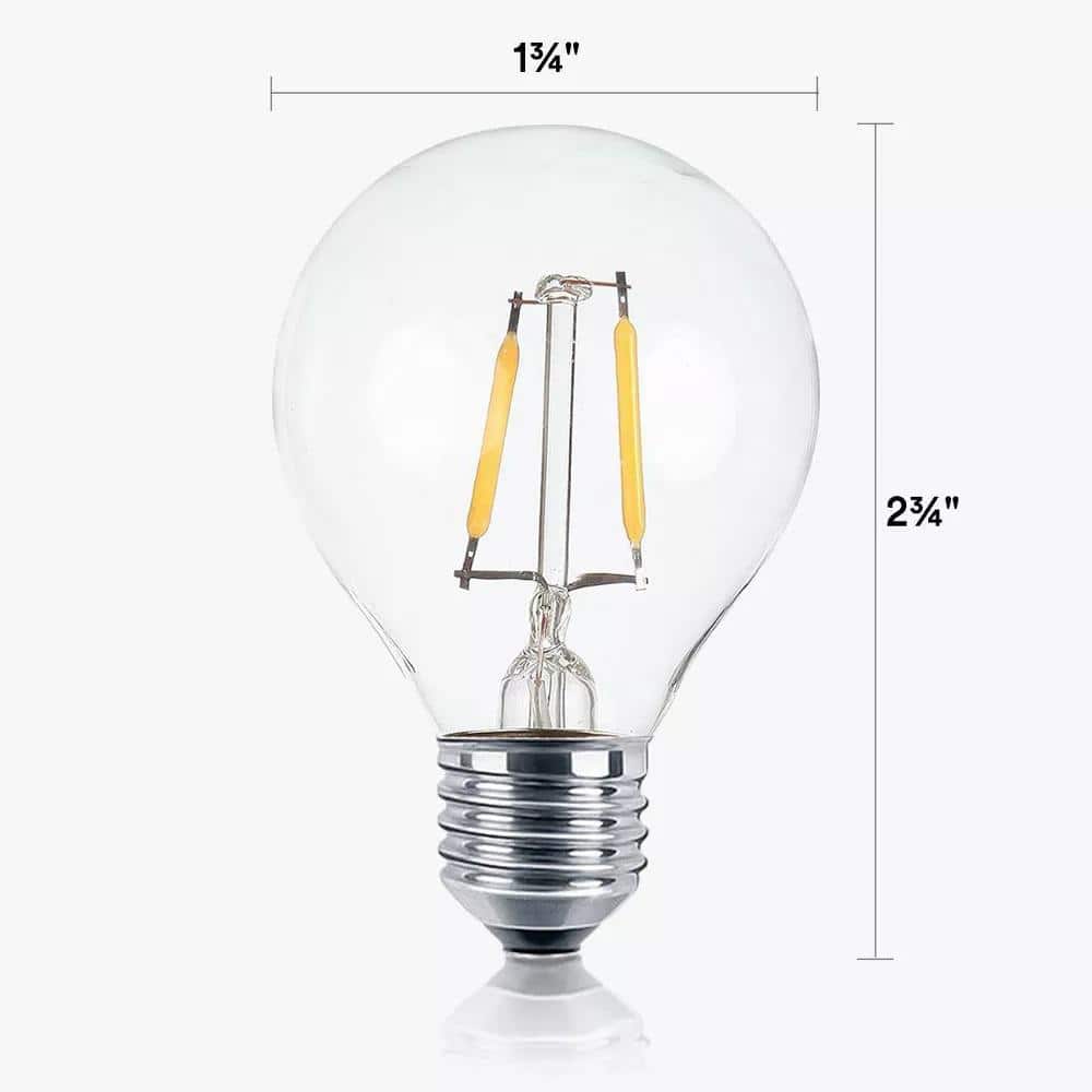 15-Pack Clear Glass Edison-Style Dimmable LED Light Bulbs