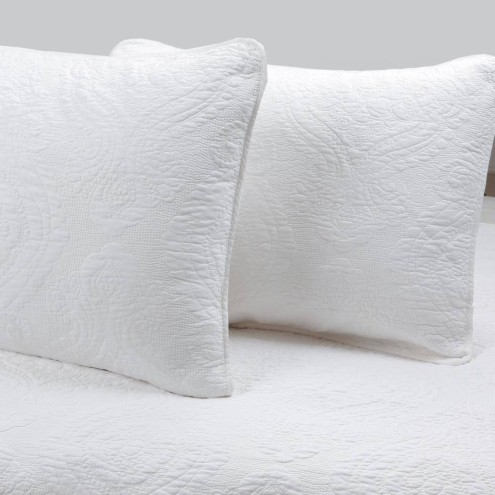 White Microfiber Twin Reversible Daybed Quilt Set