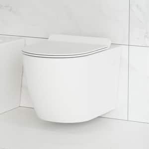 St. Tropez Elongated Wall Hung Toilet Bowl Only 0.8/1.28 GPF Dual Flush in Black Hardware