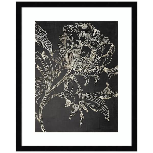 Amanti Art Golden Flower Folklore I by Asia Jensen 1-Piece Framed Giclee Abstract Art Print 21 in. x 17 in.