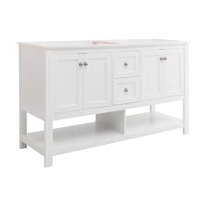 Manchester 60 in. W Bathroom Double Bowl Vanity Cabinet Only in White