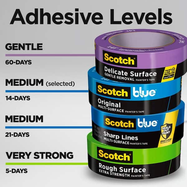 Scotch Contractor Grade Masking Tape 2020-24AP9, 0.94 in x 60.1 yd (24mm x 55m), 9 Rolls/Pack, Size: 0.94 Width