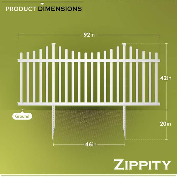 Zippity Outdoor Products Manchester Semi-Permanent Vinyl Fence Panel Kit (2-Pack)